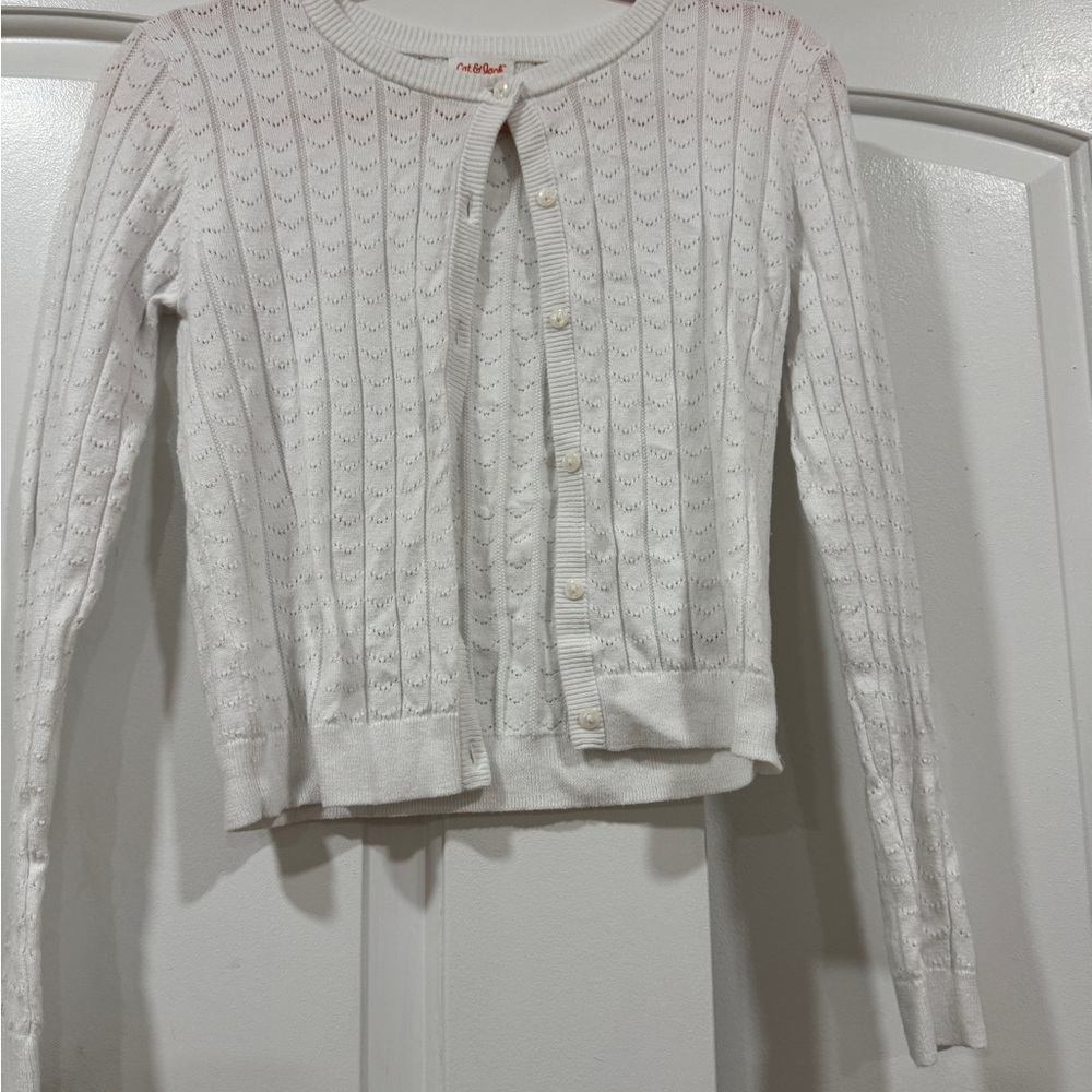 Cat & Jack White Women's Cardigan Sweater